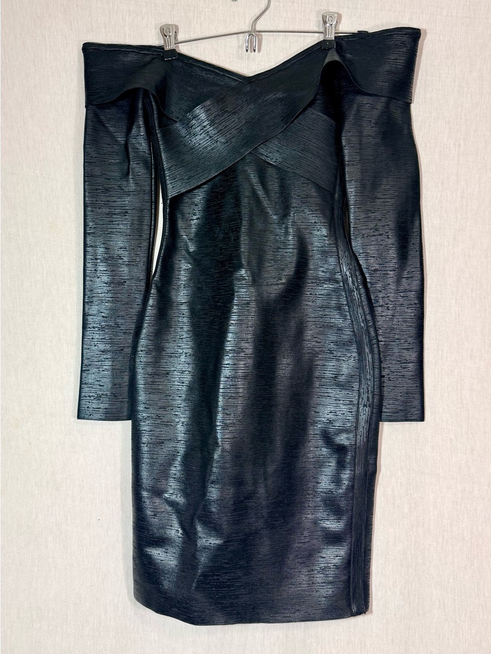 House of CB size XS Off-Shoulder Black Bodycon Dress - Picture 2 of 4
